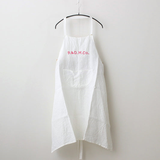 R&D.M.Co- EMBROIDERY APRON #WHITE × PINK [no.6559]