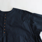 明滅する秋 rectangle blouse #navy brown [TLF-124-sh005-gp]