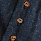 明滅する秋 rectangle blouse #navy brown [TLF-124-sh005-gp]