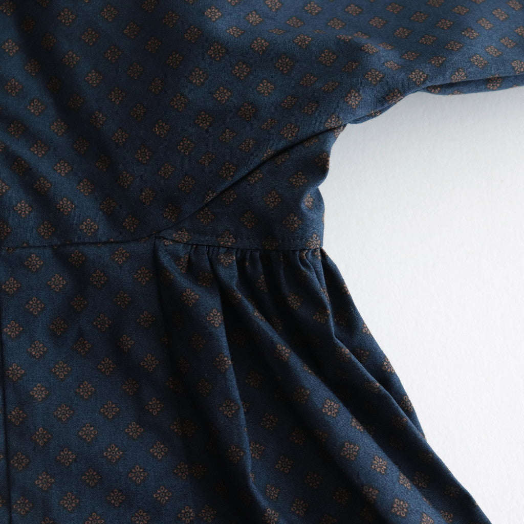 明滅する秋 rectangle blouse #navy brown [TLF-124-sh005-gp]