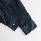 明滅する秋 rectangle blouse #navy brown [TLF-124-sh005-gp]