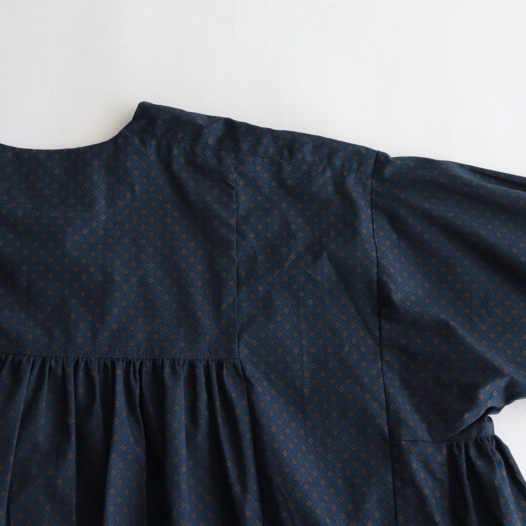 明滅する秋 rectangle blouse #navy brown [TLF-124-sh005-gp]