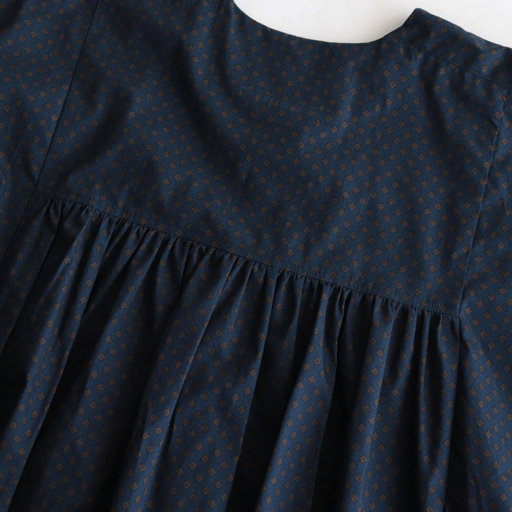 明滅する秋 rectangle blouse #navy brown [TLF-124-sh005-gp]