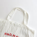 R&amp;D.M.Co- EMBROIDERY TOTE BAG #WHITE × RED [no.6558]