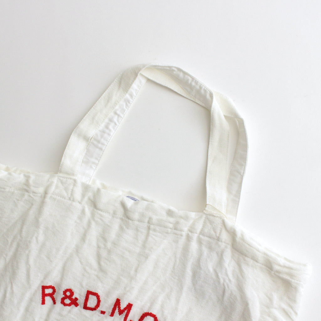 R&D.M.Co- EMBROIDERY TOTE BAG #WHITE × RED [no.6558]