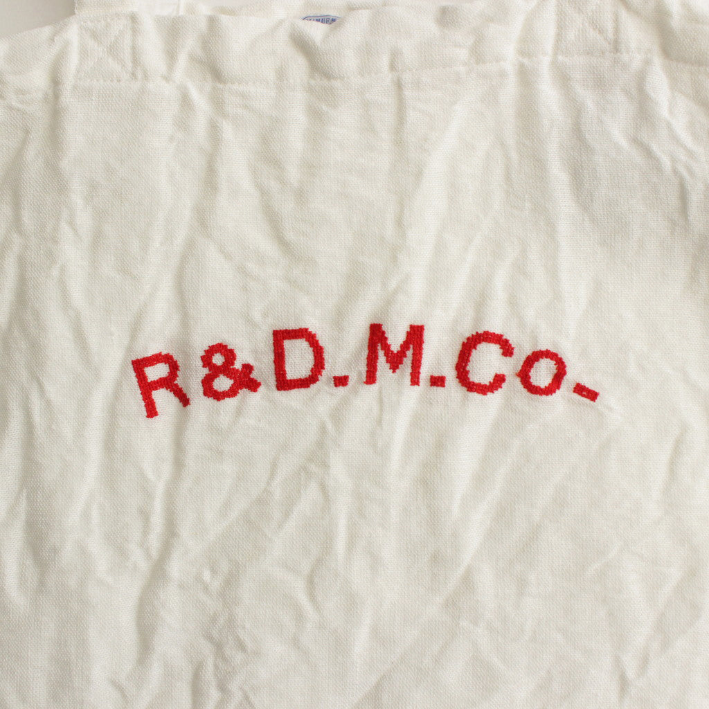 R&amp;D.M.Co- EMBROIDERY TOTE BAG #WHITE × RED [no.6558]