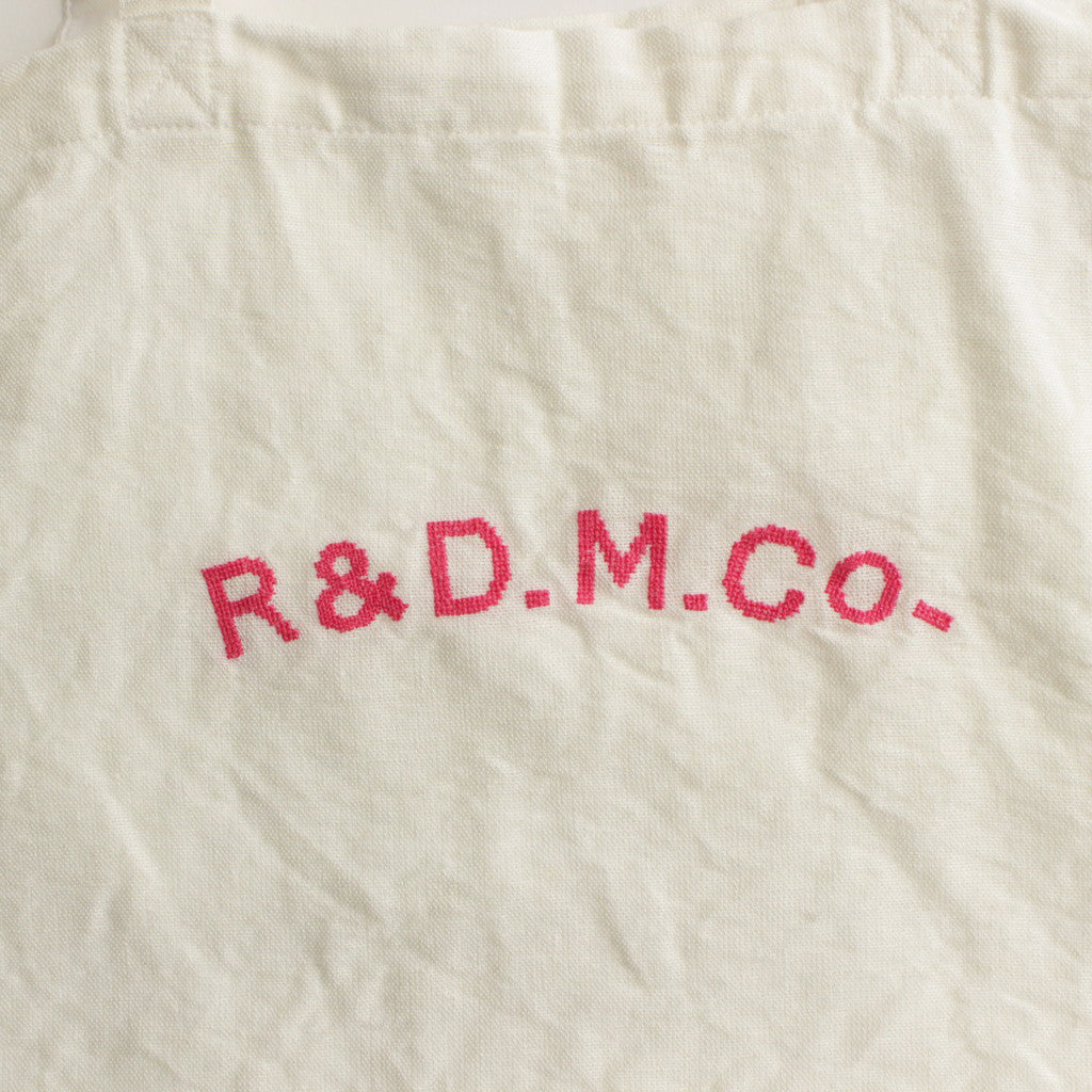 R&D.M.Co- EMBROIDERY TOTE BAG #WHITE × PINK [no.6558]