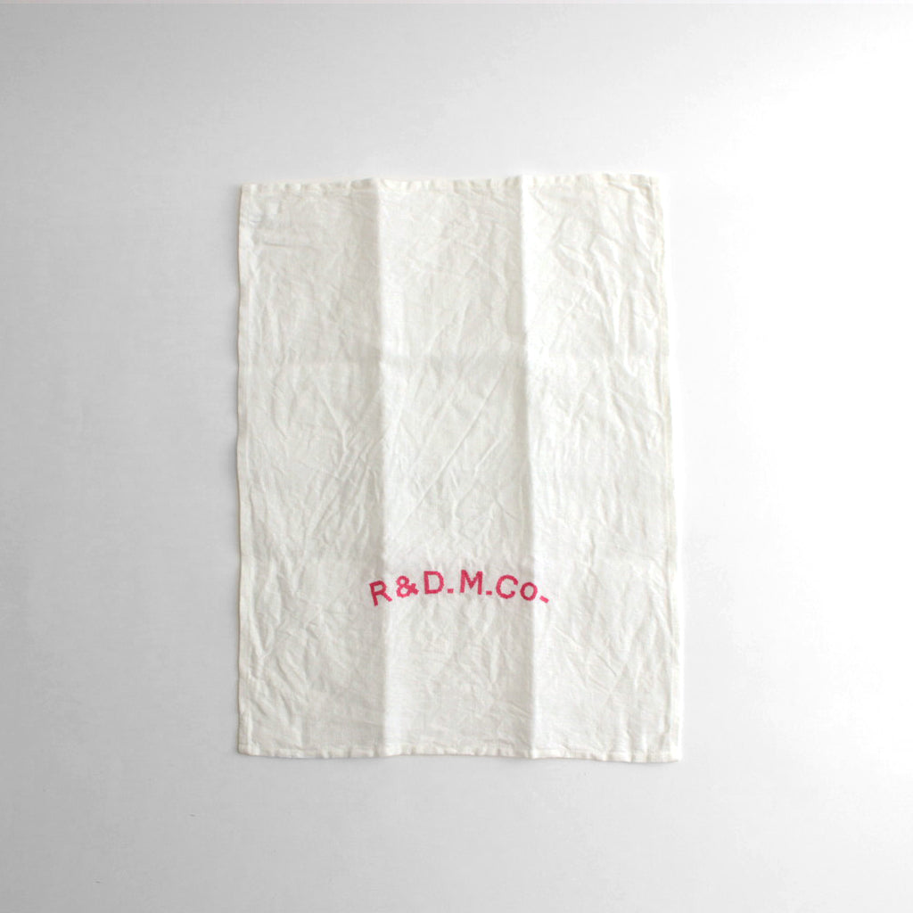 R&D.M.Co- EMBROIDERY KITCHEN CLOTH #WHITE × PINK [no.6557]