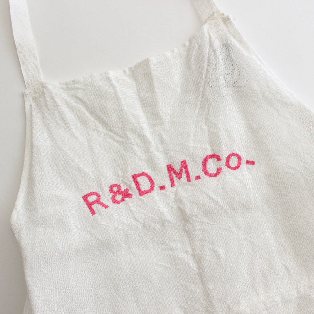 R&D.M.Co- EMBROIDERY APRON #WHITE × PINK [no.6559]