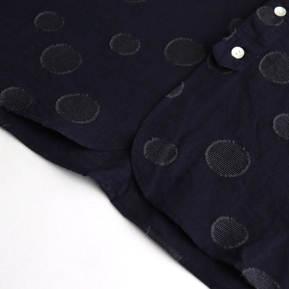 Cotton linen dot jacquard shirt #navy x black dot [US242SH024]