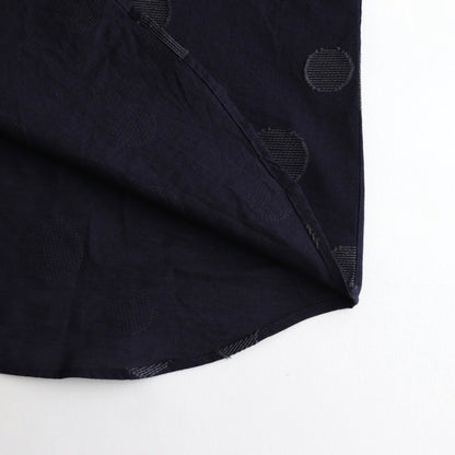 Cotton linen dot jacquard shirt #navy x black dot [US242SH024]