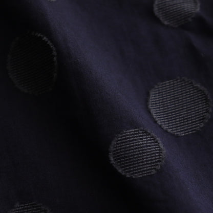 Cotton linen dot jacquard shirt #navy x black dot [US242SH024]