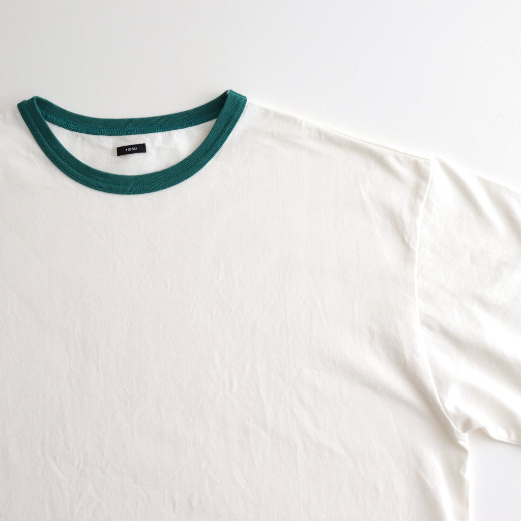 クラシック天竺 バイカラーＴシャツ #146 シロ×グリーン [TS240CT086]