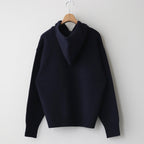 French Merino Hoodie #040 Navy [TS233KN070]