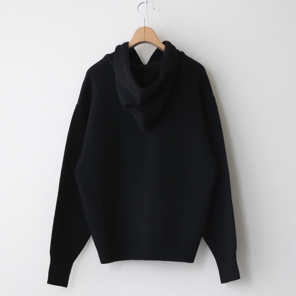 French Merino Hoodie #001 Black [TS233KN070]