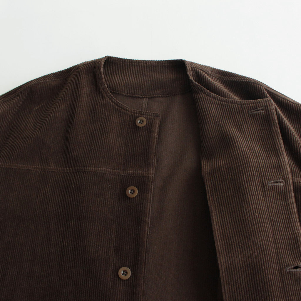 HW no collar coat #Brown [232110]