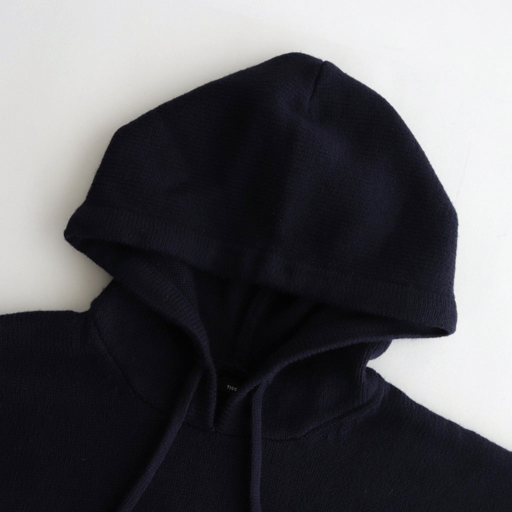 French Merino Hoodie #040 Navy [TS233KN070]