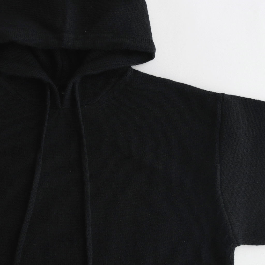 French Merino Hoodie #001 Black [TS233KN070]
