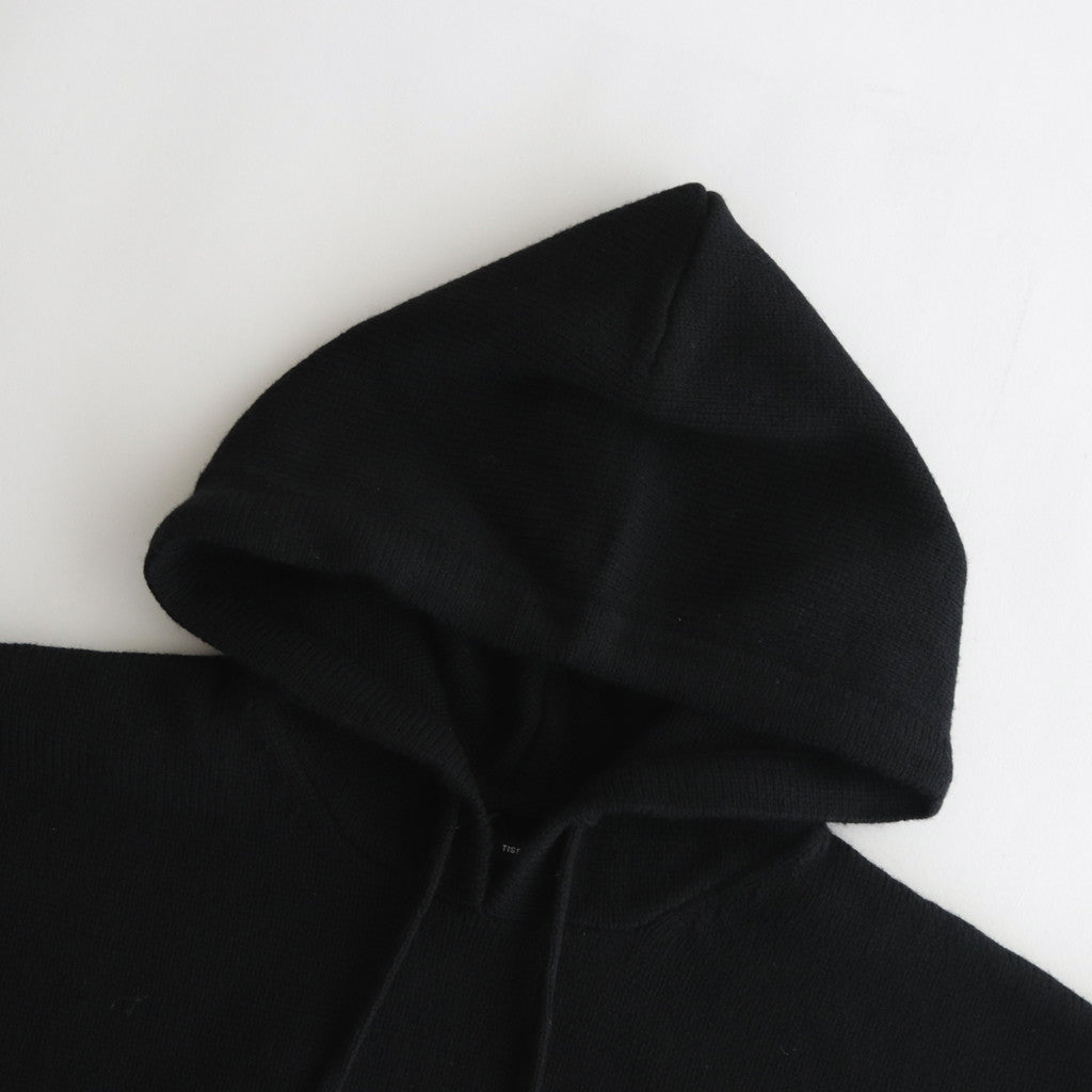 French Merino Hoodie #001 Black [TS233KN070]