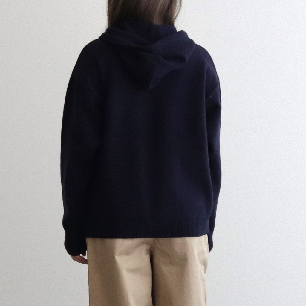 French Merino Hoodie #040 Navy [TS233KN070]