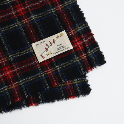 WOOL TARTAN CHECK MUFFLER #BLACK STEWART [no.6541]