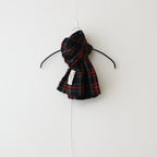 WOOL TARTAN CHECK MUFFLER #BLACK STEWART [no.6541]