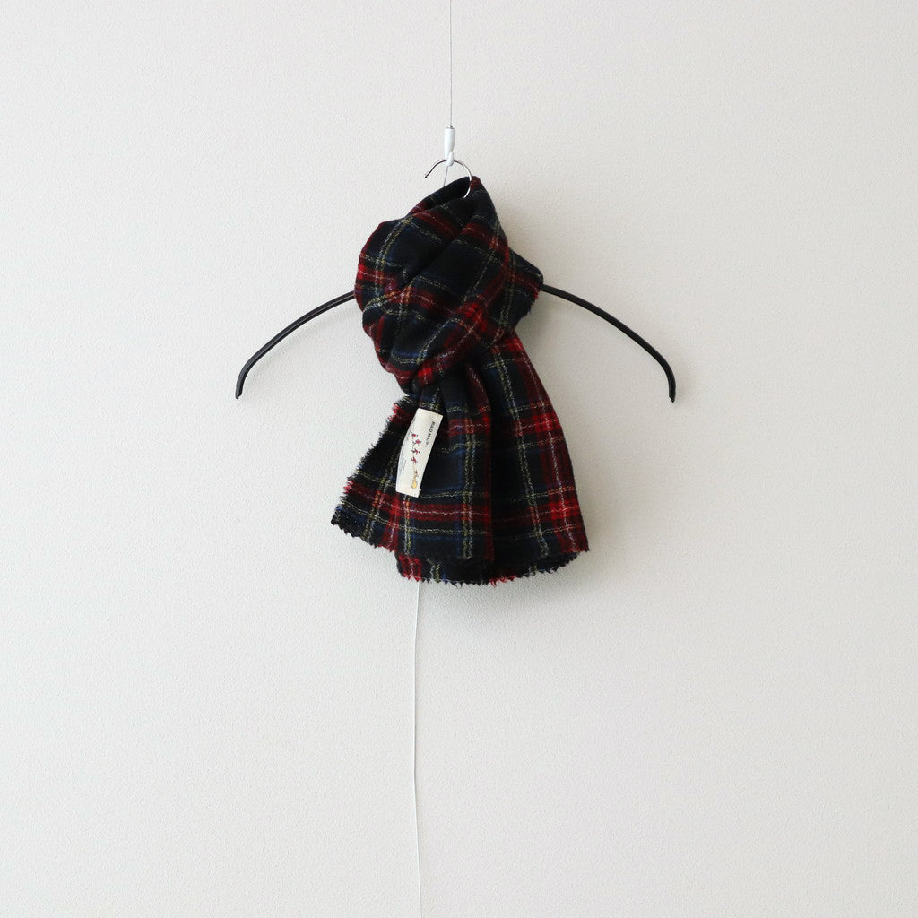 WOOL TARTAN CHECK MUFFLER #BLACK STEWART [no.6541]