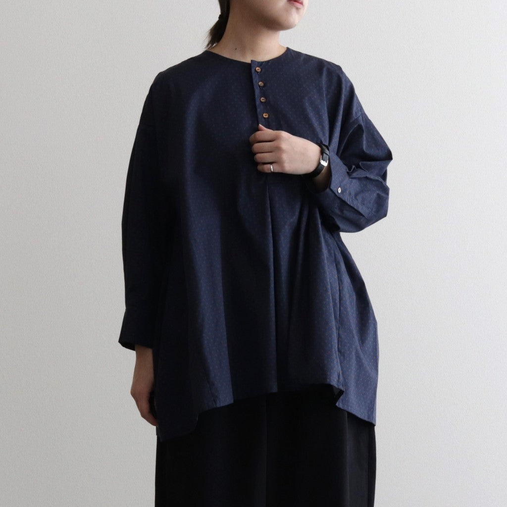 明滅する秋 rectangle blouse #navy brown [TLF-124-sh005-gp]