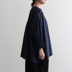 明滅する秋 rectangle blouse #navy brown [TLF-124-sh005-gp]