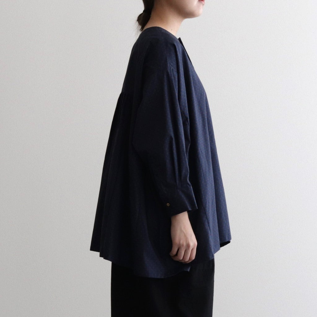 明滅する秋 rectangle blouse #navy brown [TLF-124-sh005-gp]