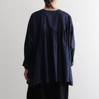 明滅する秋 rectangle blouse #navy brown [TLF-124-sh005-gp]