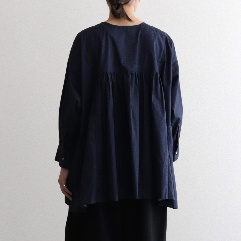 明滅する秋 rectangle blouse #navy brown [TLF-124-sh005-gp]