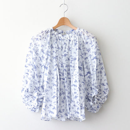 GARDEN GATHER SMOCK #white × bule [no.6766]