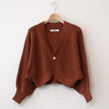 棉質針織 Dolman Bolero 開襟衫 #031 赤土色 [US240KN003]