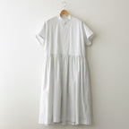 明滅する春 half sleeve shirt dress #white/black [TLF-224-op017-gp]