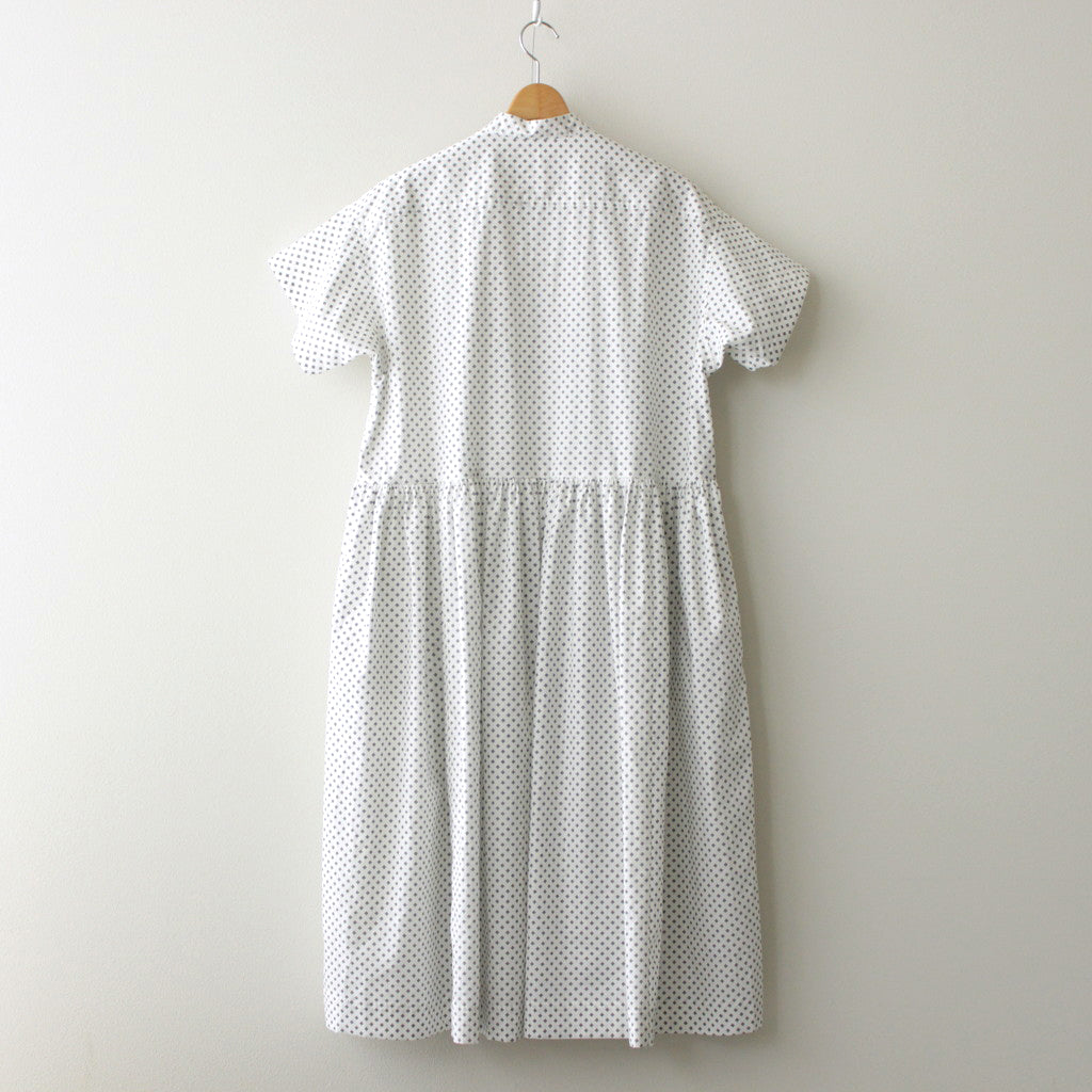 明滅する春 half sleeve shirt dress #white/black [TLF-224-op017-gp]