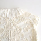 B.C.J RUFFLED COLLAR NO SLEEVE BLOUSE #natural [no.6898]