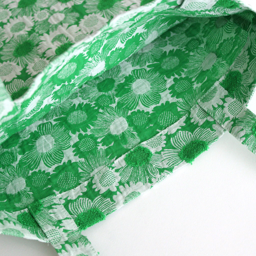 JACQUARD DAISY TOTE BAG #green [no.6920]