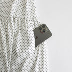 明滅する春 half sleeve shirt dress #white/black [TLF-224-op017-gp]