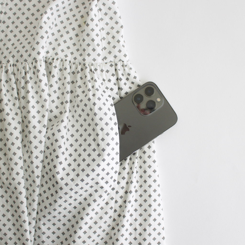 明滅する春 half sleeve shirt dress #white/black [TLF-224-op017-gp]