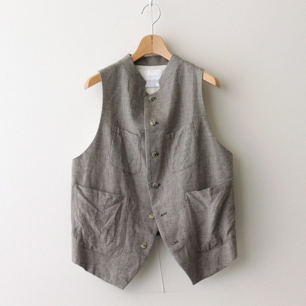 路傍の月 logger vest #stone gray [TLF-124-ve001-lws]
