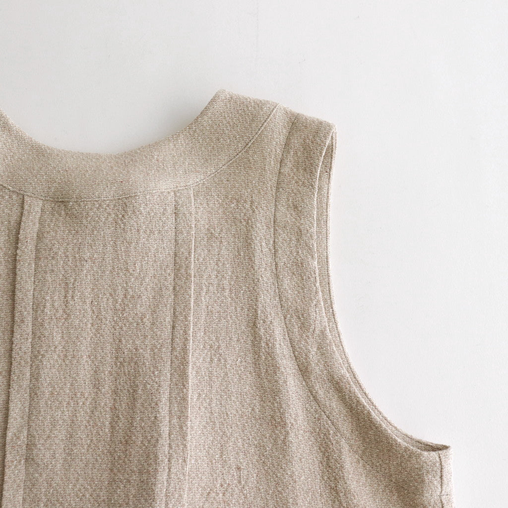 陽射しの影 sleeveless tablier robe #beige [TLF-124-sk005-lst]
