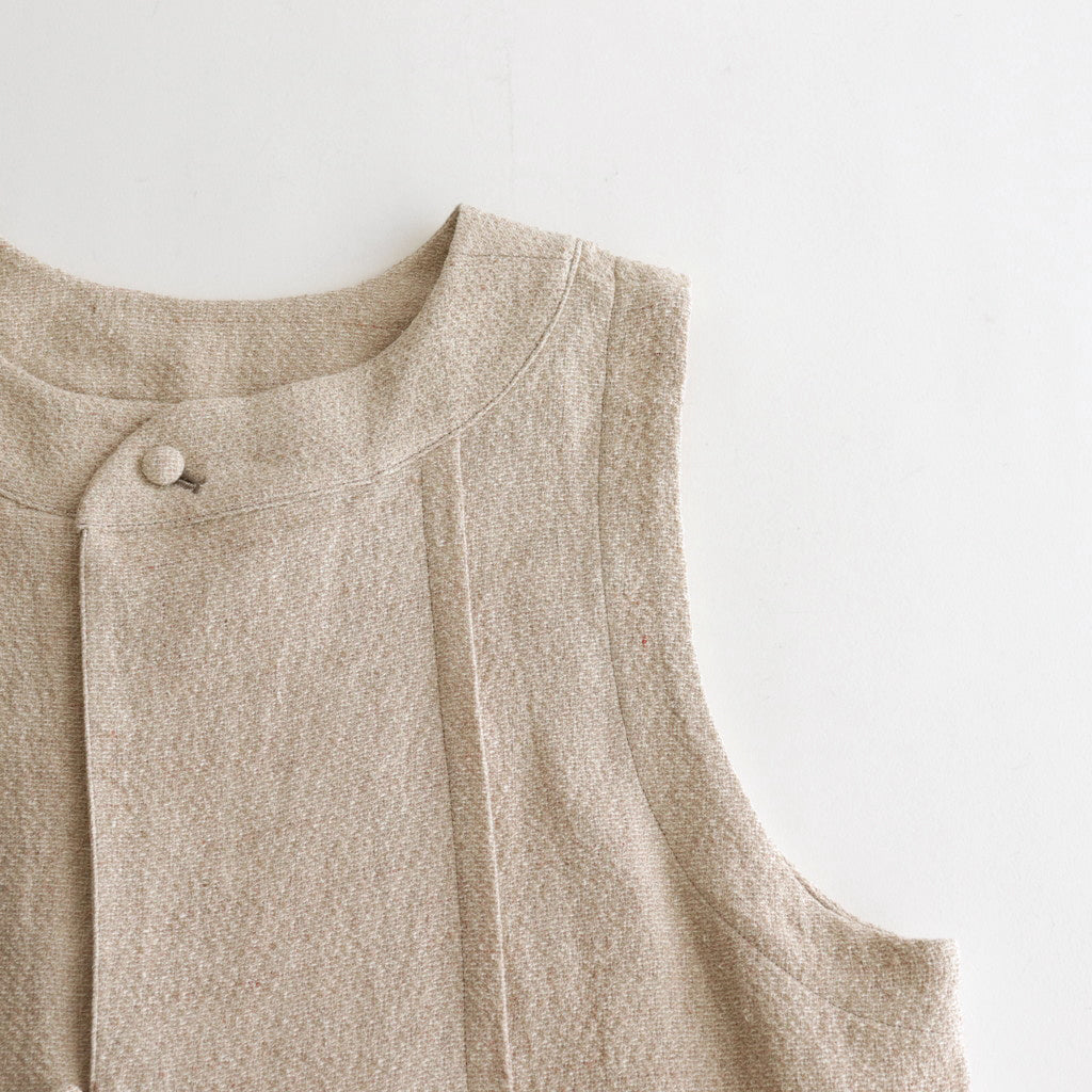 陽射しの影 sleeveless tablier robe #beige [TLF-124-sk005-lst]