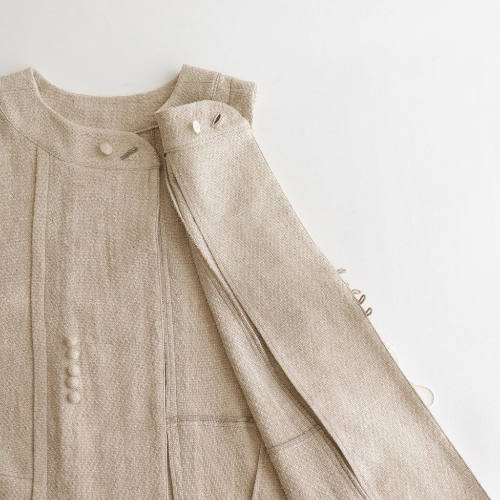 陽射しの影 sleeveless tablier robe #beige [TLF-124-sk005-lst]