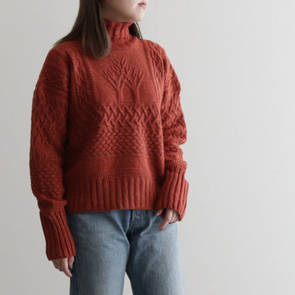 Cable sweater #Red [232809]
