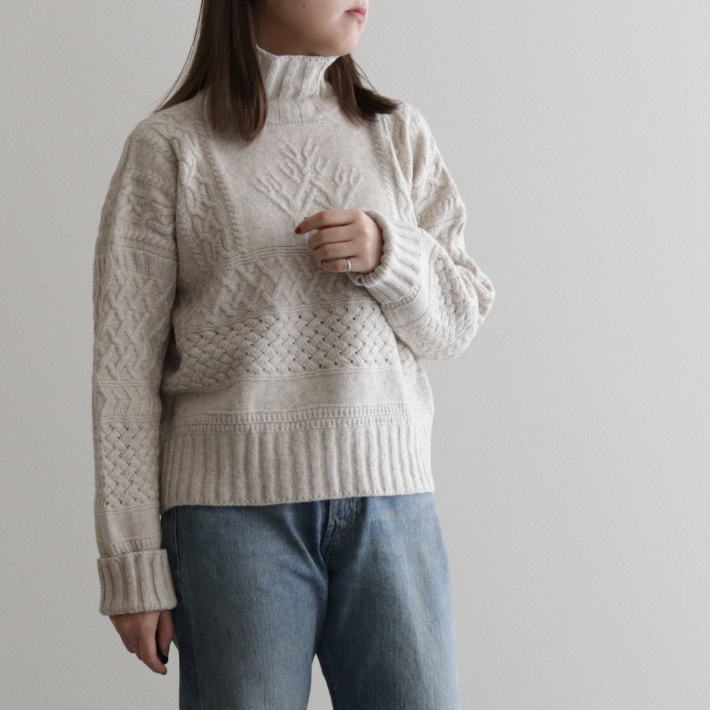 Cable sweater #Off white [232809]