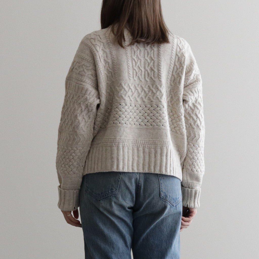 Cable sweater #Off white [232809]