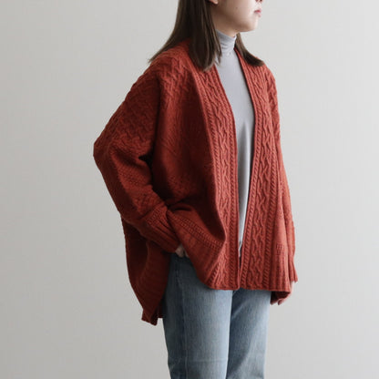 Cable big cardigan #Red [232808]