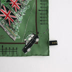 WHERE IS MY DOG? ​​PANEL SILK SCALF #GREEN [no.6488]