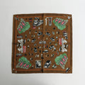 WHERE IS MY DOG? PANEL SILK SCALF #LIGHT BROWN [no.6488]